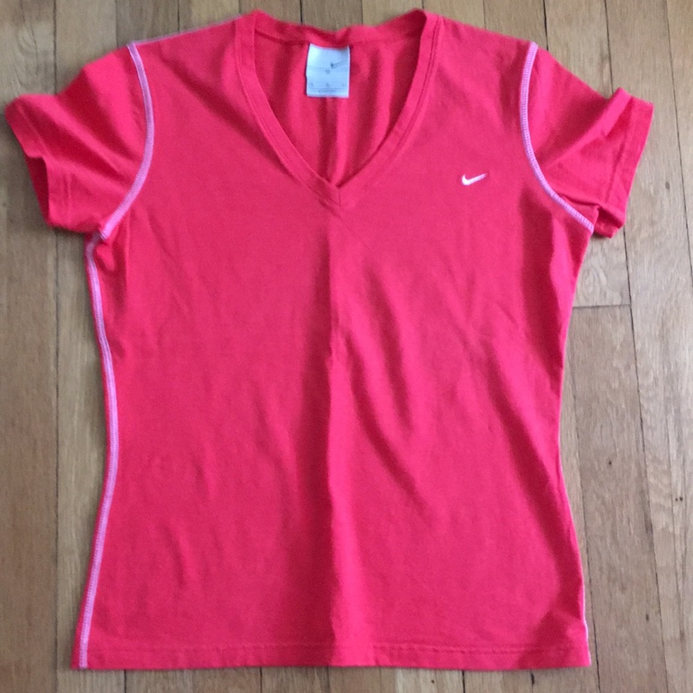 Orange Nike V Neck Tee